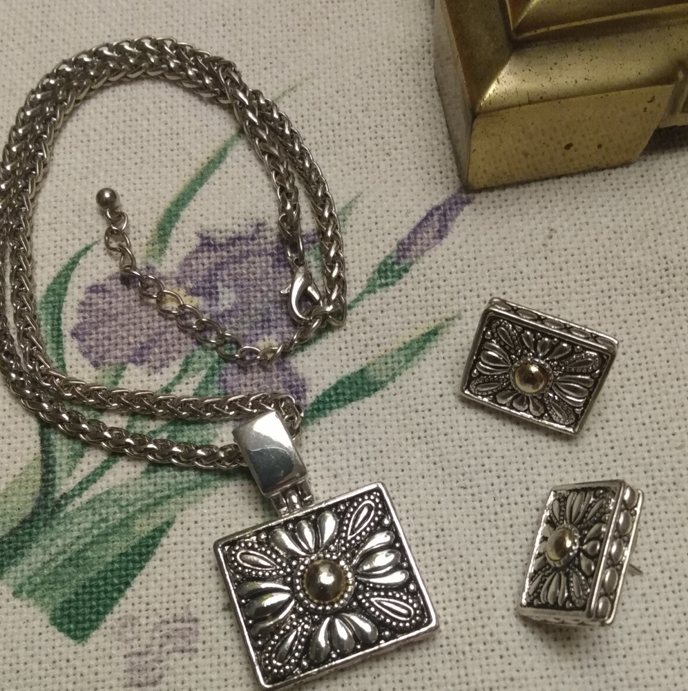 Three PC Necklace & Earrings